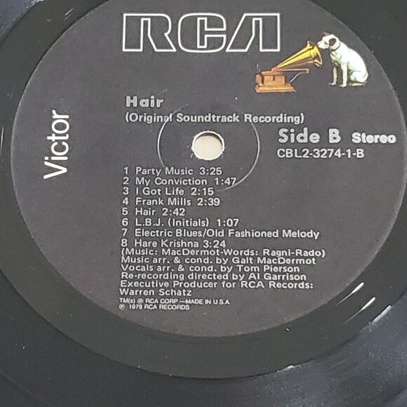 Hair Original Movie Soundtrack 2 LP Set Album Vinyl RCA Records CBL2-3274 TESTED - Picture 9 of 13